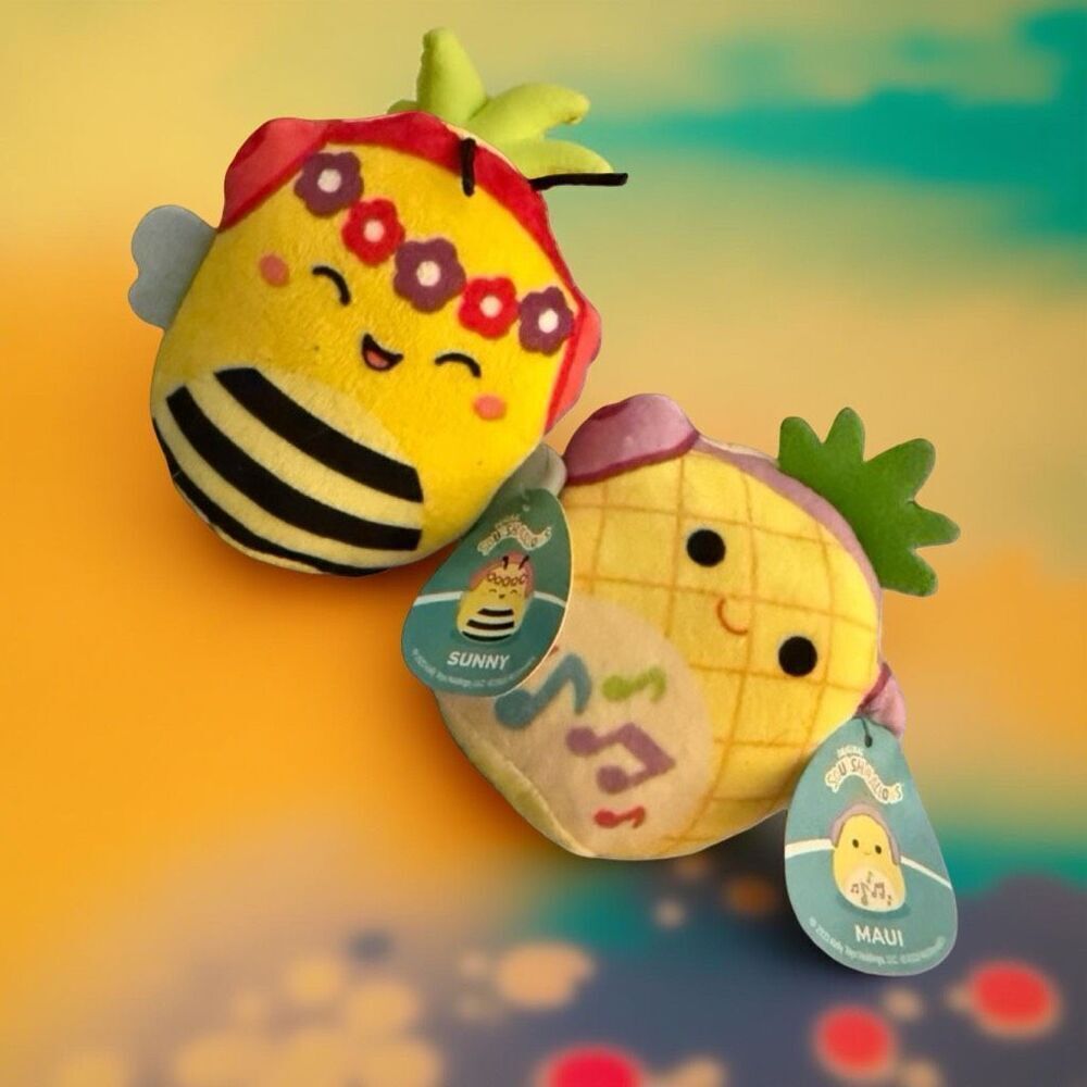 NWT  2023 McDonald's Squishmallows Happy Meal Toys Sunny & Maui Plush P26
